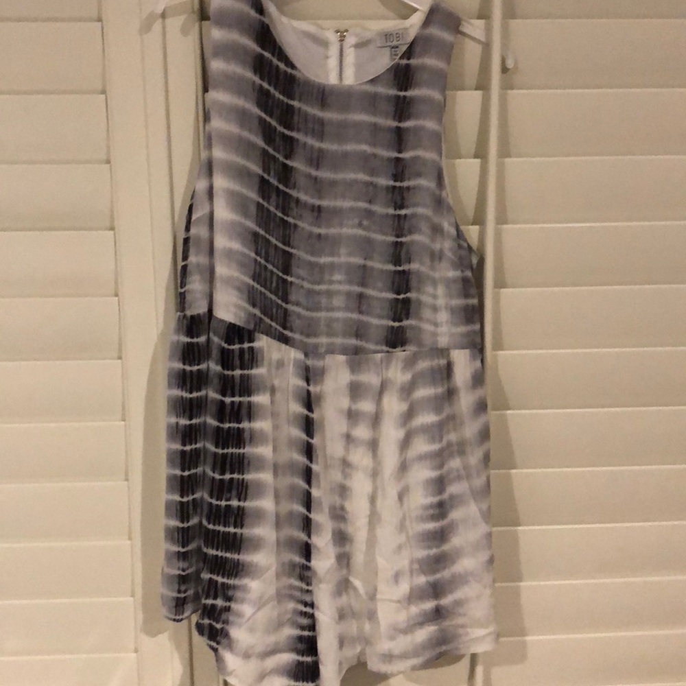 White & Black Tie Dye Tobi Romper